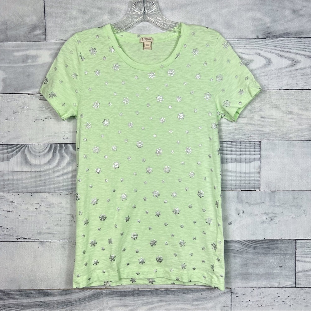 🍭 J. Crew Metallic Snowflake Tee